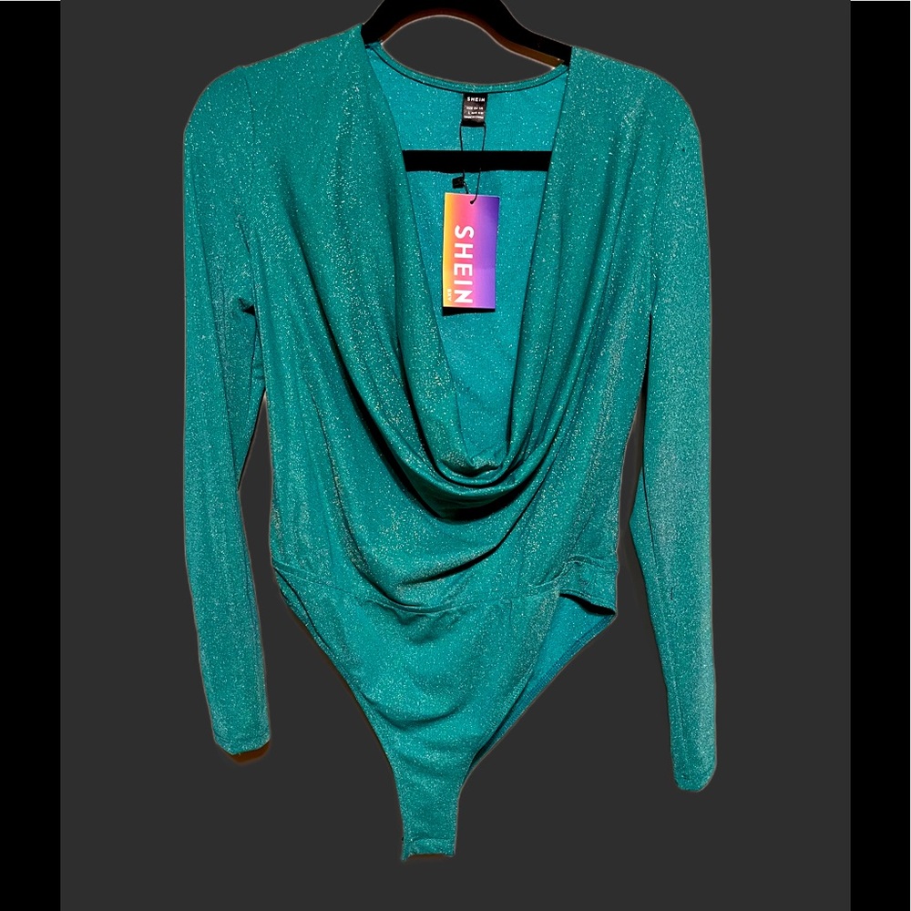 - Green drup front bodysuit